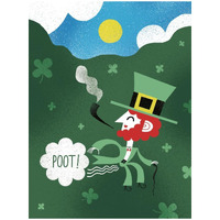 Leprechaun Fart I -Paper Art-38"x50"