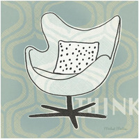 Retro Chair II Think -Paper Art-32"x32"