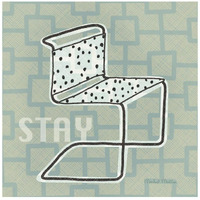 Retro Chair III Stay -Paper Art-20"x20"