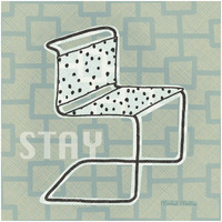 Retro Chair III Stay -Paper Art-32"x32"