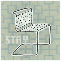 Retro Chair III Stay -Paper Art-42"x42"