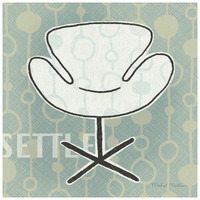 Retro Chair IV Settle -Paper Art-26"x26"