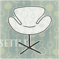 Retro Chair IV Settle -Paper Art-32"x32"