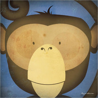 Monkey Wow -Paper Art-38"x38"