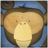 Monkey Wow -Paper Art-42"x42"