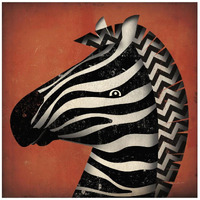 Zebra Wow -Paper Art-42"x42"