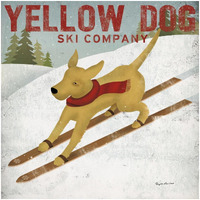 Yellow Dog Ski Co -Paper Art-32"x32"