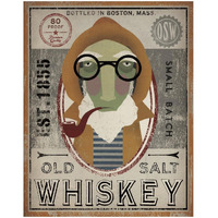 Fisherman II Old Salt Whiskey -Paper Art-18"x22"