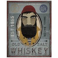 Fisherman VI Old Salt Whiskey -Paper Art-22"x26"