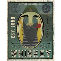 Fisherman VII Old Salt Whiskey -Paper Art-24"x30"