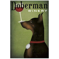 Single Doberman Winery -Paper Art-18"x26"