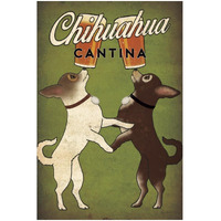 Double Chihuahua -Paper Art-22"x32"