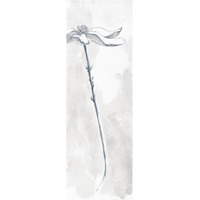 Solitary Dogwood V Gray -Paper Art-14"x38"