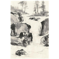 Sumi Waterfall II -Paper Art-18"x26"