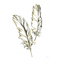 Gilded Barn Owl Feather -Paper Art-14"x18"