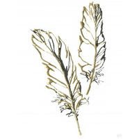 Gilded Barn Owl Feather -Paper Art-20"x26"