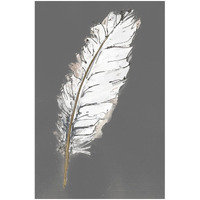 Gold Feathers VII on Grey -Paper Art-22"x32"