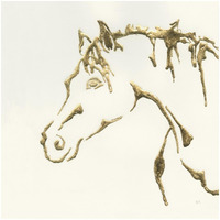 Gilded Cowpony -Paper Art-32"x32"