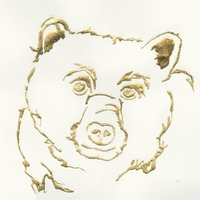 Gilded Black Bear -Paper Art-38"x38"
