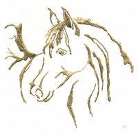 Gilded Mare on White -Paper Art-32"x32"