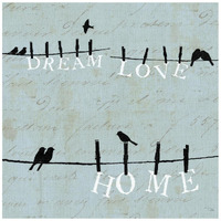 Birds on a Wire 3 Up -Paper Art-20"x20"