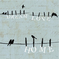 Birds on a Wire 3 Up -Paper Art-38"x38"