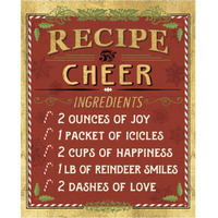 Holiday Recipes I Gold and Red -Paper Art-30"x37"