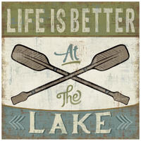 By the Lake I Better at the Lake -Paper Art-20"x20"