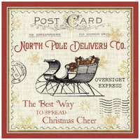 North Pole Express II -Paper Art-20"x20"