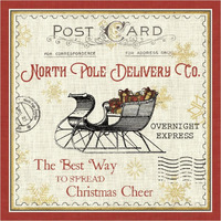 North Pole Express II -Paper Art-38"x38"
