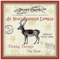 North Pole Express IV -Paper Art-20"x20"