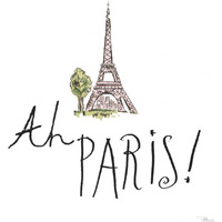 Ah Paris I on White -Paper Art-42"x42"
