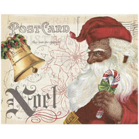 Antique Holiday II Santa -Paper Art-30"x24"