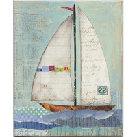 At the Regatta II -Paper Art-24"x30"