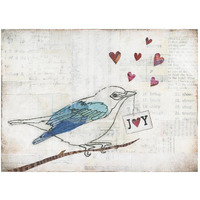 Love Birds I Joy -Paper Art-42"x32"