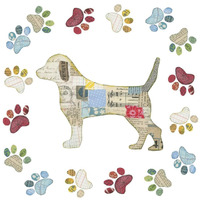 Good Dog IV Sq with Border -Paper Art-38"x38"