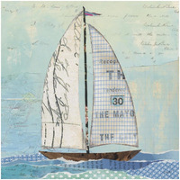 At the Regatta III Sail Sq -Paper Art-32"x32"