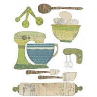 Cool Kitchen I -Paper Art-18"x22"