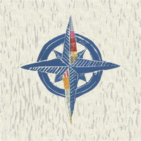 Nautical Collage I on Linen -Paper Art-38"x38"