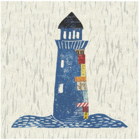 Nautical Collage II on Linen -Paper Art-26"x26"