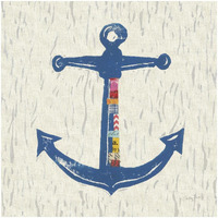 Nautical Collage III on Linen -Paper Art-32"x32"