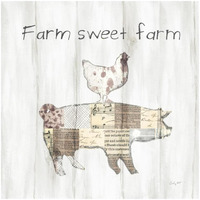 Farm Family VII -Paper Art-26"x26"