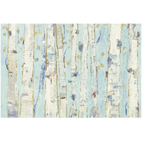 Far From Blue III Gold Leaves -Paper Art-32"x22"