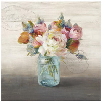 French Cottage Bouquet II -Paper Art-42"x42"