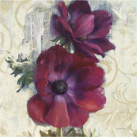 Rich Anemones I on Ivory -Paper Art-38"x38"