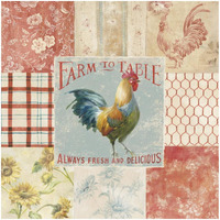 Farm Nostalgia I -Paper Art-32"x32"