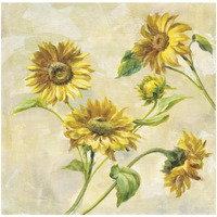 Farm Nostalgia Sunflowers -Paper Art-32"x32"