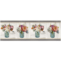 French Cottage Bouquet IV -Paper Art-56"x20"