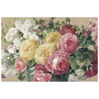 Antique Roses on Tan Crop -Paper Art-26"x18"