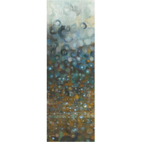 Blue and Bronze Dots V -Paper Art-26"x74"